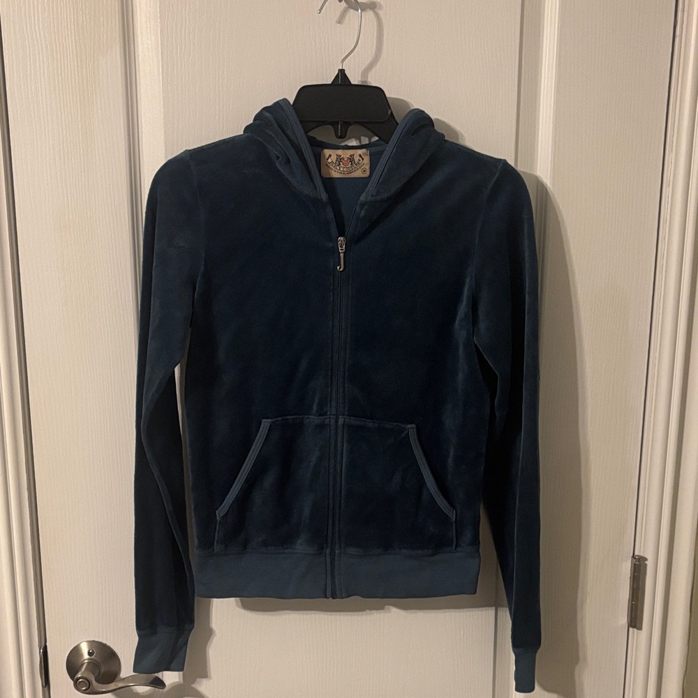 Velvety Zip-Up Hoodie Vintage Y2K size M- juicy couture